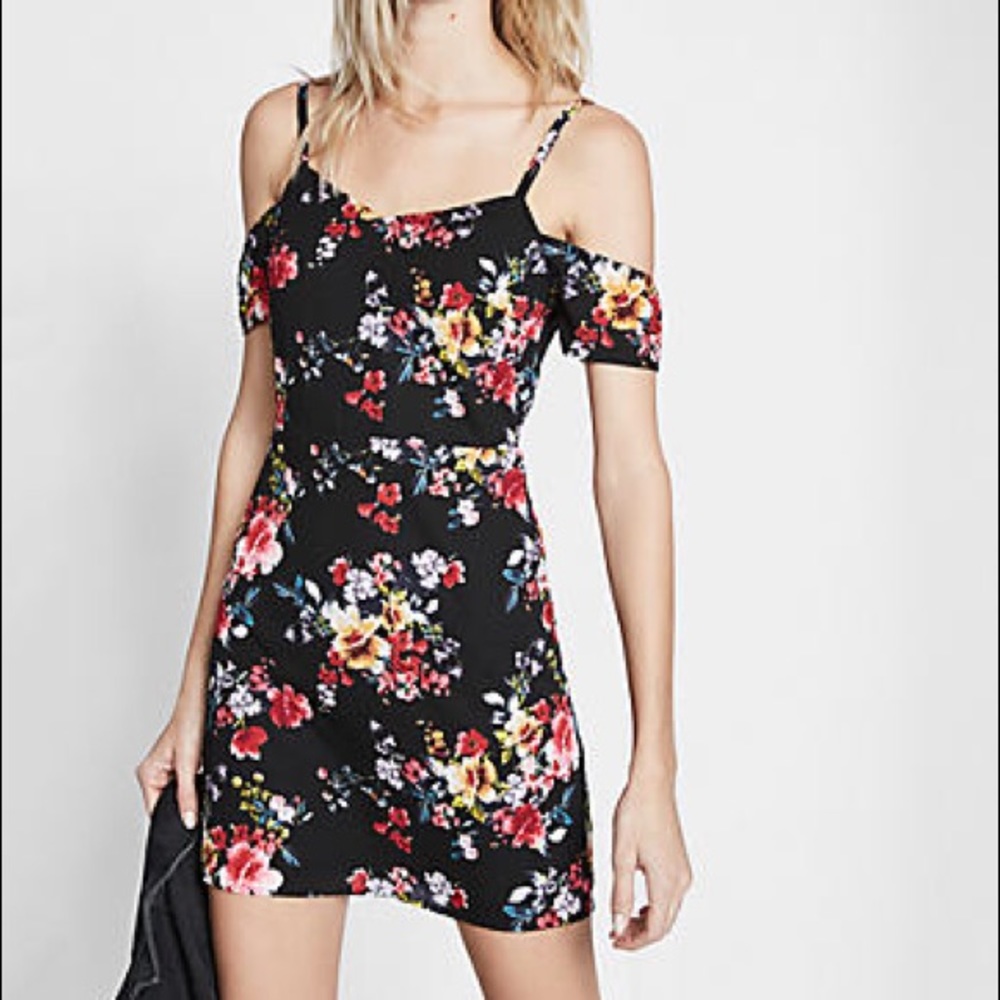 Express cold shoulder floral dress